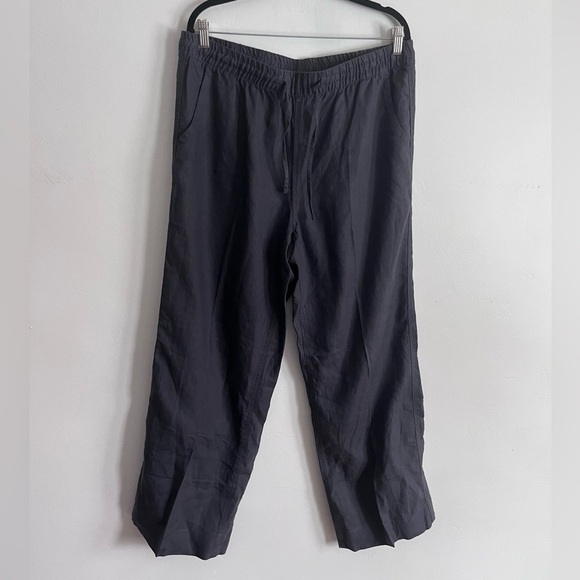 L.L Bean Gray Linen Straight Leg Pants - Picture 1 of 8